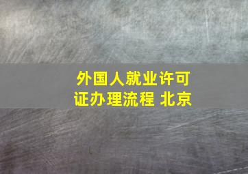 外国人就业许可证办理流程 北京